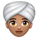 Woman Wearing Turban: Medium Skin Tone on WhatsApp 2.22.8.79