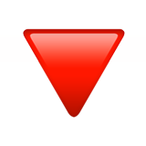 🔻 Red Triangle Pointed Down Emoji on Apple iOS 16.4