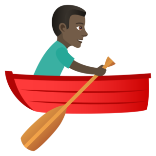 🚣🏿‍♂️ Man Som Ror En Båt: Mörk Hy Emoji on JoyPixels 5.5