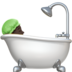 Person Taking Bath: Dark Skin Tone Emoji