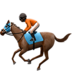 Horse Racing: Dark Skin Tone emoji