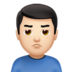 Man Pouting: Light Skin Tone Emoji