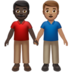 Men Holding Hands: Dark Skin Tone, Medium Skin Tone Emoji