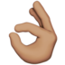 OK Hand: Medium Skin Tone emoji