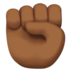 Raised Fist: Medium-Dark Skin Tone emoji