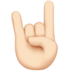 Sign of the Horns: Light Skin Tone Emoji