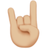 Sign of the Horns: Medium-Light Skin Tone emoji