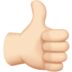 Thumbs Up: Light Skin Tone emoji