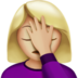 Woman Facepalming: Medium-Light Skin Tone emoji