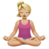 Woman in Lotus Position: Medium-Light Skin Tone emoji