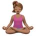 Woman in Lotus Position: Medium Skin Tone Emoji