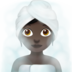 Woman in Steamy Room: Dark Skin Tone emoji