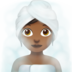 Woman in Steamy Room: Medium-Dark Skin Tone emoji