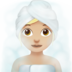 Woman in Steamy Room: Medium-Light Skin Tone Emoji