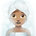 Woman in Steamy Room: Medium Skin Tone Emoji