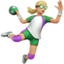 Woman Playing Handball: Medium-Light Skin Tone emoji