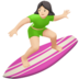 Woman Surfing: Light Skin Tone emoji