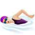 Woman Swimming: Light Skin Tone emoji