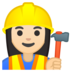Woman Construction Worker: Light Skin Tone