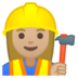 Woman Construction Worker: Medium-Light Skin Tone