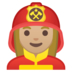 Woman Firefighter: Medium-Light Skin Tone