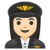 Woman Pilot: Light Skin Tone