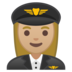 Woman Pilot: Medium-Light Skin Tone