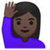 Person Raising Hand: Dark Skin Tone