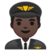 Man Pilot: Dark Skin Tone