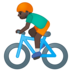 Man Biking: Dark Skin Tone