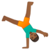 Man Cartwheeling: Medium-Dark Skin Tone