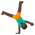 Man Cartwheeling: Dark Skin Tone