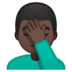Man Facepalming: Dark Skin Tone