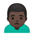 Man Frowning: Dark Skin Tone
