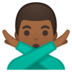 Man Gesturing No: Medium-Dark Skin Tone