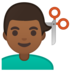 Man Getting Haircut: Medium-Dark Skin Tone