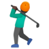 Man Golfing: Dark Skin Tone