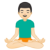 Man in Lotus Position: Light Skin Tone