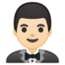 Person in Tuxedo: Light Skin Tone