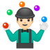 Man Juggling: Light Skin Tone