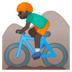 Man Mountain Biking: Dark Skin Tone