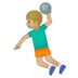 Man Playing Handball: Medium-Light Skin Tone
