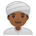 Man Wearing Turban: Medium-Dark Skin Tone