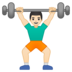 Man Lifting Weights: Light Skin Tone