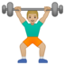 Man Lifting Weights: Medium-Light Skin Tone