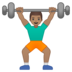 Man Lifting Weights: Medium Skin Tone
