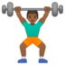 Man Lifting Weights: Medium-Dark Skin Tone