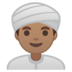 Person Wearing Turban: Medium Skin Tone