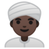 Person Wearing Turban: Dark Skin Tone