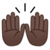 Raising Hands: Dark Skin Tone